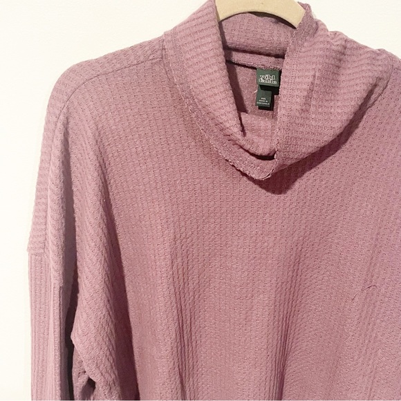 Wild Fable XXL Purple Waffle Knit Long Sleeve Cowl Neck Top New NWT - Picture 2 of 5
